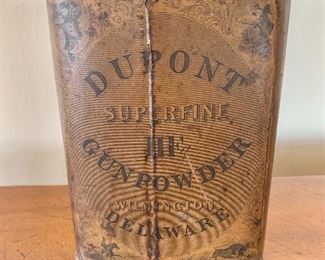 $195 - Antique Dupont metal advertising tin - 5.5" H x 4.5" W x 1.5" D