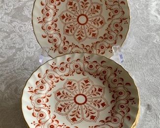 $180 - Royal Crown Derby "Rougemont" Bread and Butter Plates Set of 12; 6.5” diameter;