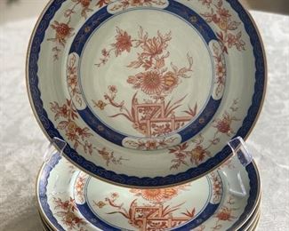 $150; Vista Allegre (Portugal) Imari design Dinner Plates; 10” diameter; set of 6