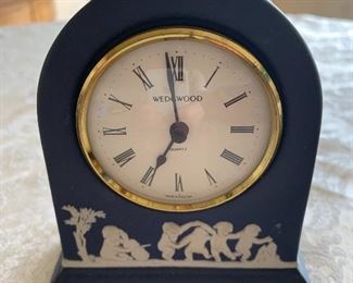 $20 - Wedgewood blue jasperware clock; 5” (H) x 4” (W)