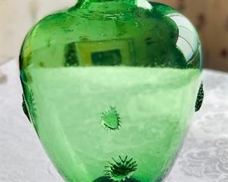 $175 - Vintage hand blown tall vase with pontil - 15" H x 7.5" diameter