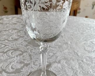 $140 -Set of 14 - Fostoria “Buttercup” Wine glasses; 8” (H)