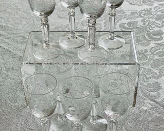$54 - Set of 9 Fostoria "Buttercup" cordial glasses