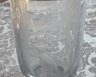 $75 - Oval crystal vase singed Kjellander; 6”(H) x 4”(L) x 3.5”(W)