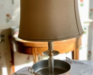 $125 - Lamp with jardinere base; 24" total height with 12" diameter shade
