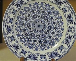 1870s Booths TGB Pottery Blue and White Ironstone Plate