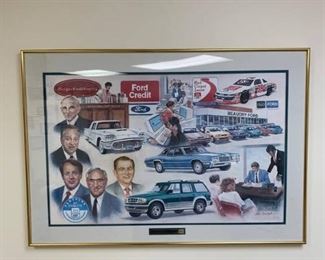 50 Years with Beaudry Ford print includes pictures of Henry Ford and his descendants on the left