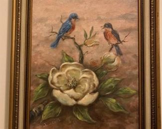 Magnolia and Birds Painting