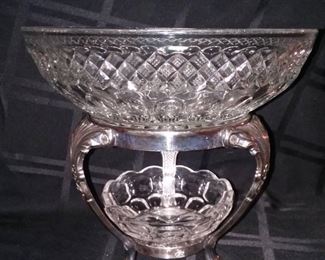 2 Tier Serving Piece on Silverplate