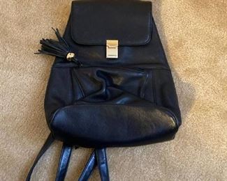 Carriage House Black Leather Backpack