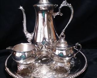 Gorham Newport Coffee Service Wm Rogers Tray