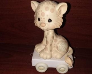 Precious Moments Age 7 Birthday Train Leopard Figurine