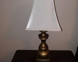 Small Brushed Gold Table Lamp with Shade