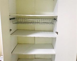 white wood Kitchen Organizer Cabinet with Slide/Pull out shelf