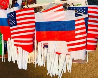 Lot of USA, Japanese & Russian flags