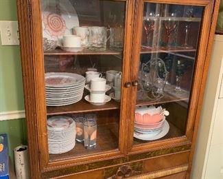 Cabinet and dishes