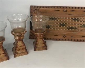 Candle Holders and Tray