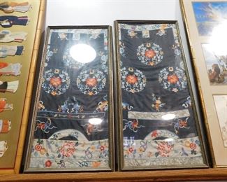 Oriental silk framed