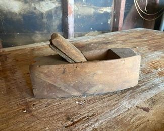 Vintage Primitive Wood Block Hand Planer Tool