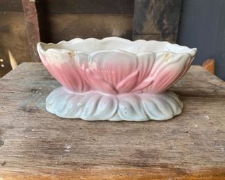 Vintage Royal Copley Pink & Blue Lotus Flower Planter