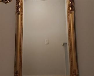242Vtg Gold Hall Mirror  Marble Console