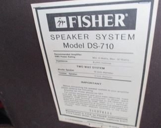 Fisher Speakers Model DS-710 Pair

