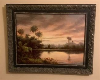 R. Bennington Palm Acrylic Painting