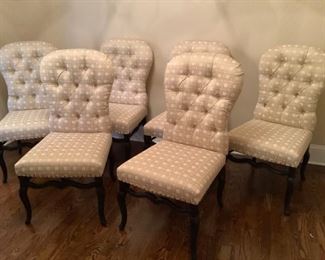 Bernhardt Cream Tufted Dining Chairs