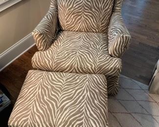 Jessica Charles Zebra Chair Ottoman