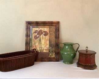 Red Iris and Rustic Decor