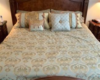 Green Gold King Duvet Pillow Shams