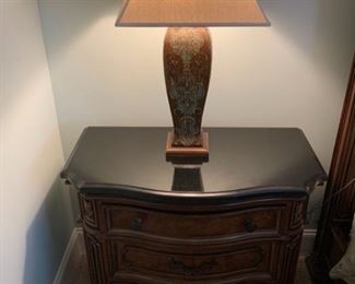 Drexel Bedside Tables with Lamps
