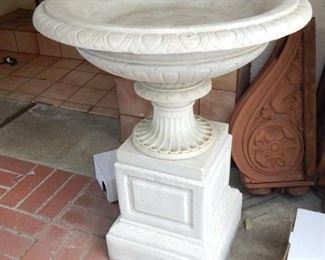$700 for the Pair - STYLE H - MADE OF MARBLE! - 34" Tall - 2 Pieces. Base is 16" Tall and 15" squared. The Vase is 18" Tall 28" Across the rim and base is 10 1/2" squared