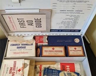 Vintage Johnson & Johnson first aid kit with original contents
