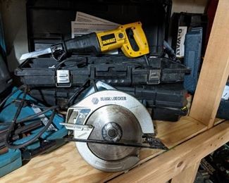 Black and Decker and Dewalt power tools