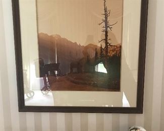 Framed Art Mountain landscape by William Plante