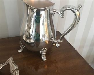  Silver plate water pitcher