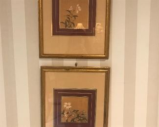 Framed art flowers
