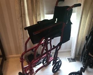 Red transport Medline wheelchair