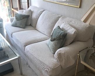 Creamy White 3 seat cushion sofa