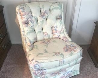 Floral upholstered chair