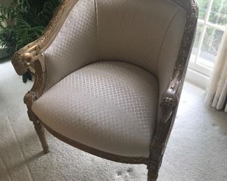 Plunkett furniture ram chair with down feathered cushions