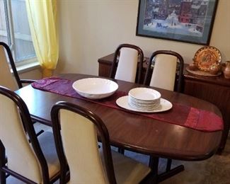 Oval dining table and 6 chairs