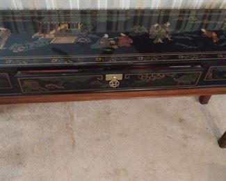 Black lacquer Oriental sofa table