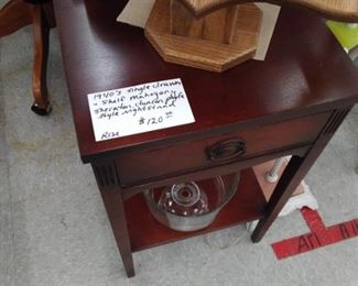 1940's  single drawer w/ shelf mahagony, Sheraton duncan phyfe style. $120.00
