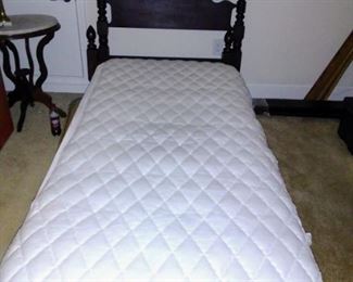 $100.00  Twin Bed with Headboard, footboard rails and mattresses