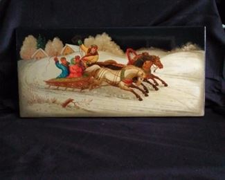 $20.00. Russian hand painted family on sleigh