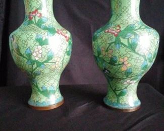 $50.00. 2 cloisnne oriental hand painted over copper