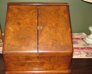 English Walnut Stationery Cabinet Writing Desk Military Army Navy Csl Makers
