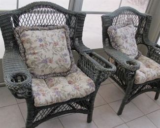 Rataan Chairs grey/blue
